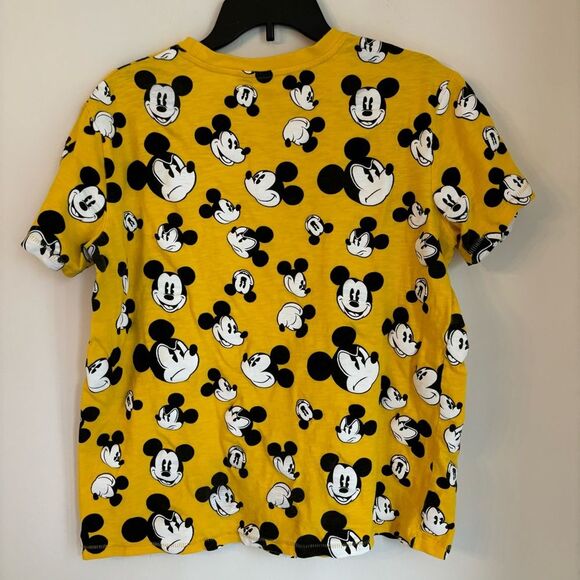 Disney Parks Women’s Mickey Mouse cropped yellow short sleeve tshirt size large! - Picture 7 of 10